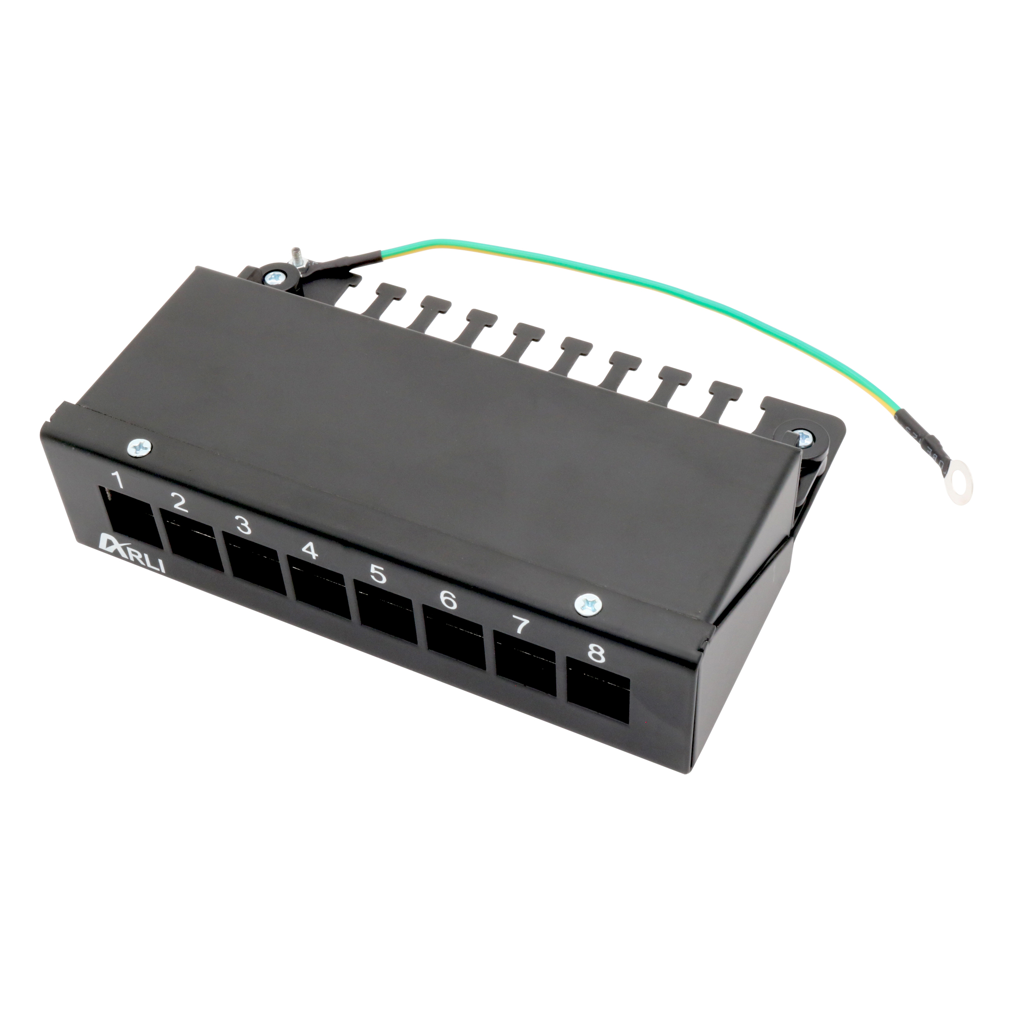 ARLI patch panel per moduli Keystone – alloggiamento patch a 8 porte nero