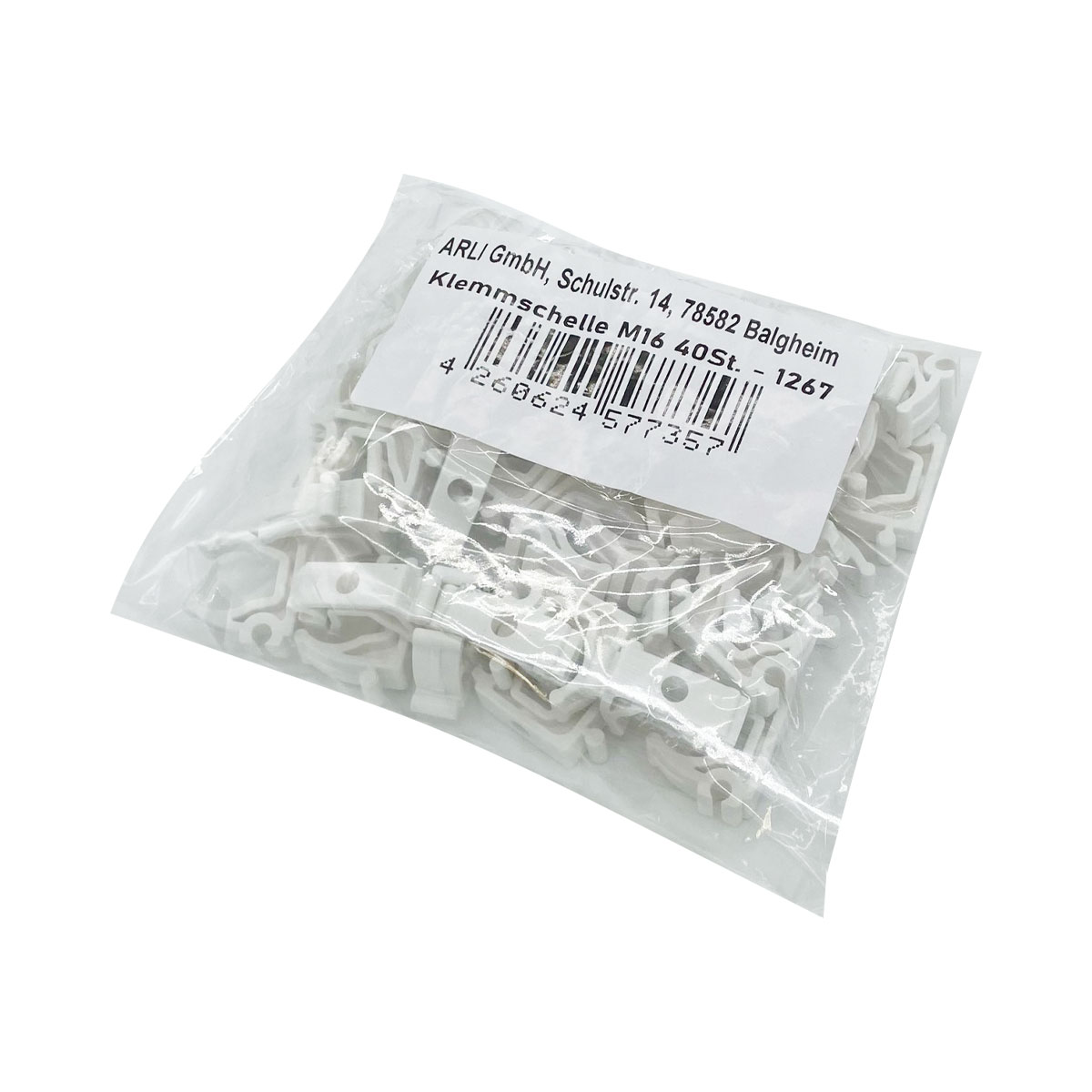 ARLI 40x fascetta di fissaggio M16 bianca – collari per tubo di installazione Ø 16 mm montaggio esterno installazione elettrica